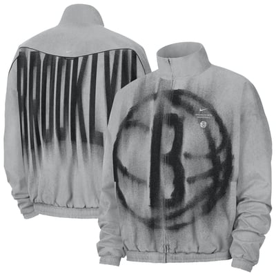 Brooklyn Nets Nike 2026/27 Standard Issue On-Court Game Theater Loud Full-Zip Jacket - Silver