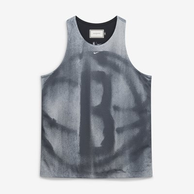 Brooklyn Nets Nike 2026 Standard Issue Practice Icon Mesh Reversible Jersey - Silver/Black