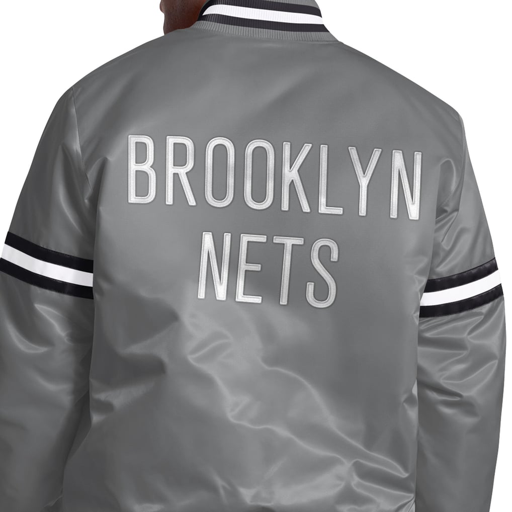 Brooklyn Nets Starter Courtside II Varsity Full Snap Jacket - Gray