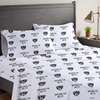 Brooklyn Nets Pegasus Four-Piece Queen Sheet Set