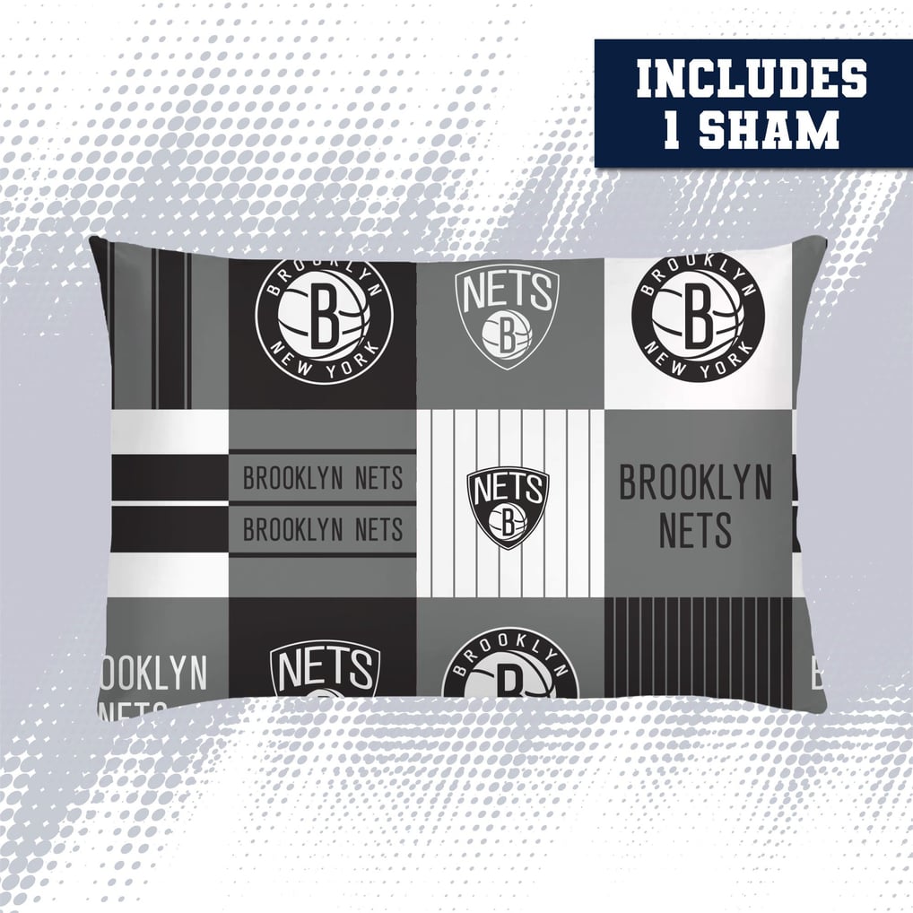 Brooklyn Nets Pegasus Patchwork Plaid Three-Piece Full/Queen Bed in a Bag Set