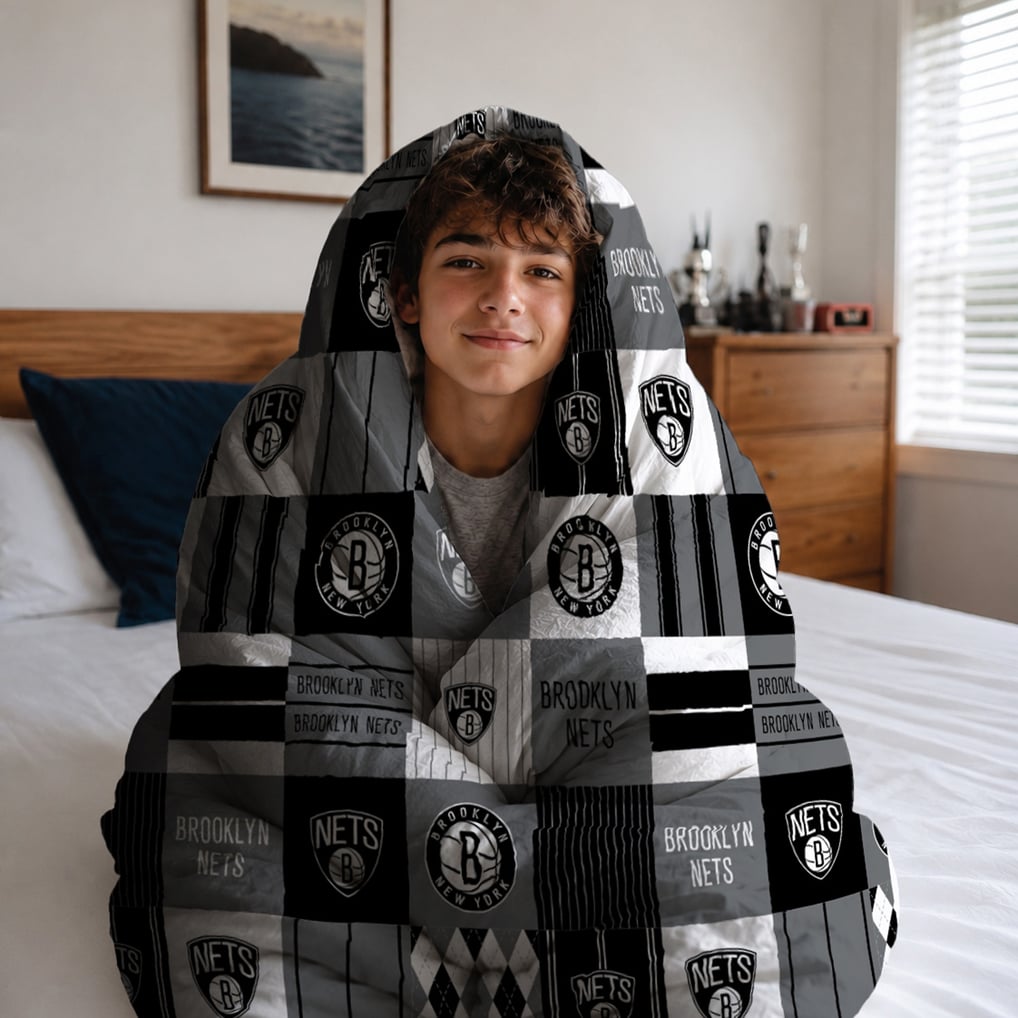 Brooklyn Nets Pegasus Patchwork Plaid Three-Piece Full/Queen Bed in a Bag Set