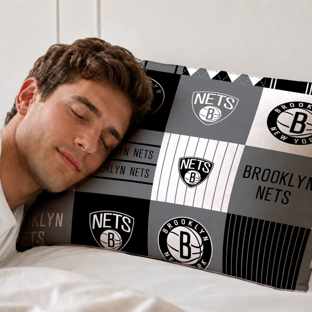 Brooklyn Nets Pegasus Patchwork Plaid Three-Piece Full/Queen Bed in a Bag Set