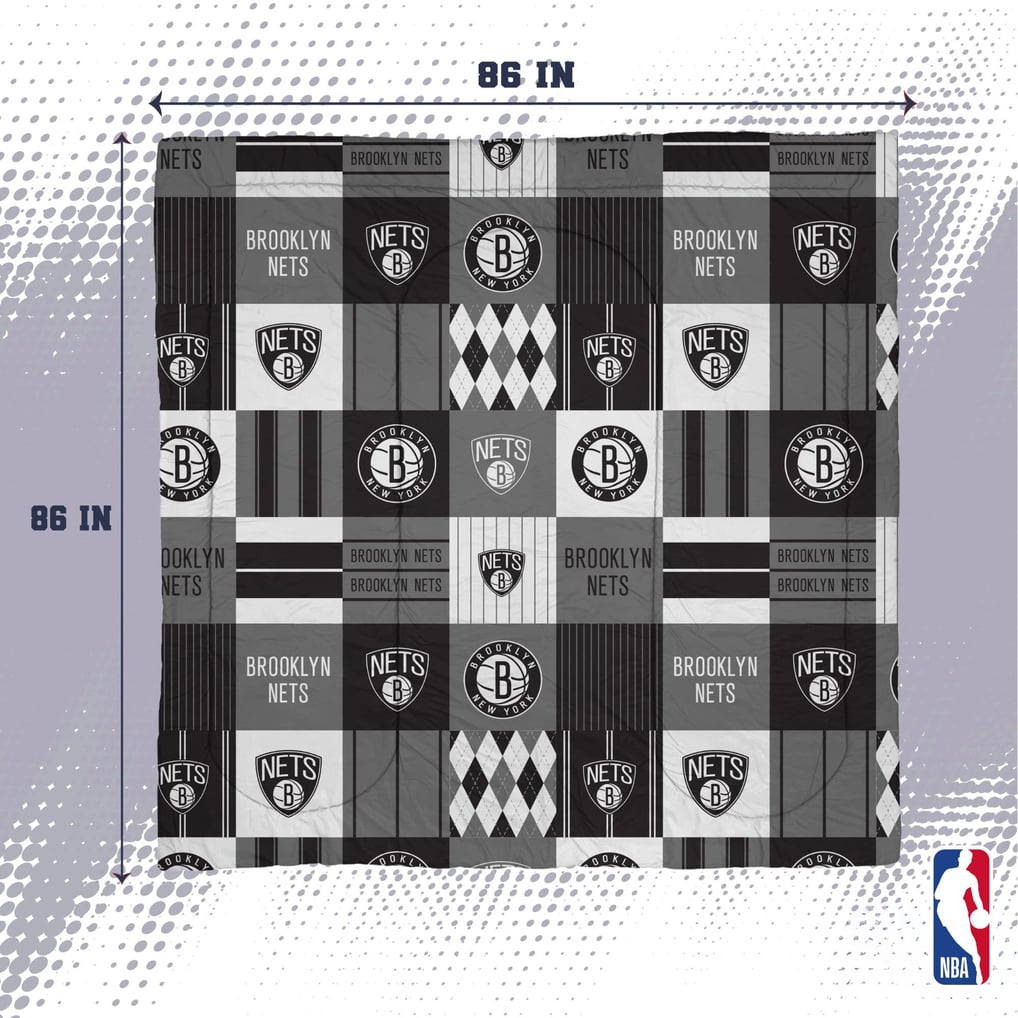Brooklyn Nets Pegasus Patchwork Plaid Three-Piece Full/Queen Bed in a Bag Set