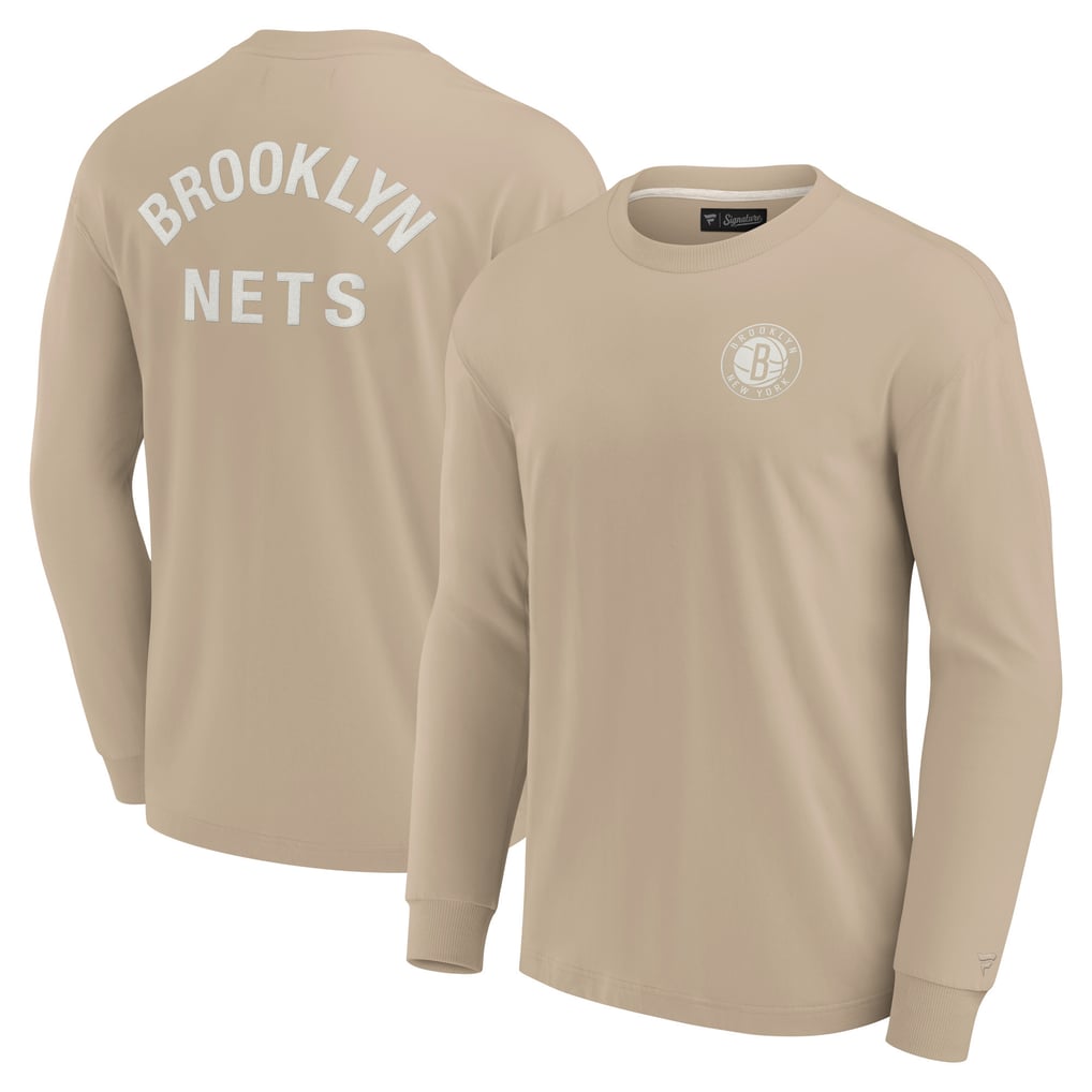 Brooklyn Nets Fanatics Unisex Elements Super Soft Long Sleeve T-Shirt - Khaki