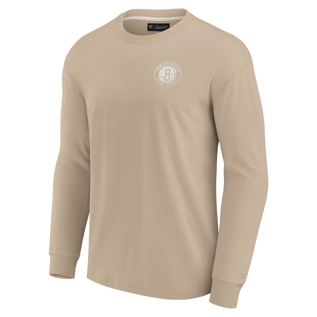 Brooklyn Nets Fanatics Unisex Elements Super Soft Long Sleeve T-Shirt - Khaki
