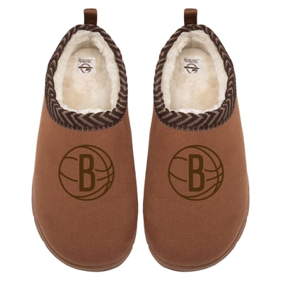 Brooklyn Nets ISlide Unisex Tonal Logo Mission Slippers - Tan
