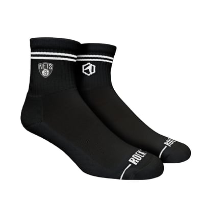  Brooklyn Nets Rock Em Unisex Casual Stripe Quarter-Length Socks - Black