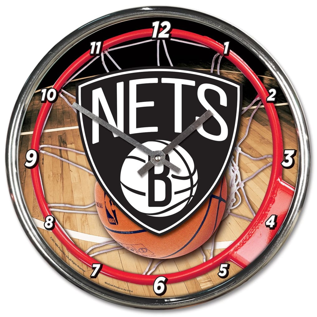 Brooklyn Nets WinCraft 12.75" Chrome Wall Clock