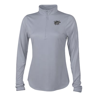 Brooklyn Nets Columbia Women's Fairway Breeze Quarter-Zip Pullover - Gray