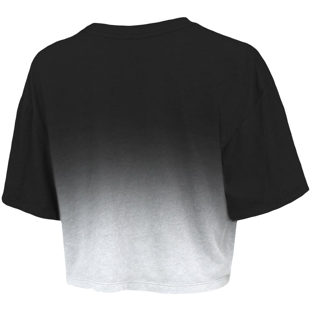 Brooklyn Nets Majestic Threads Women's Dirty Dribble Tri-Blend Cropped T-Shirt - Black/White