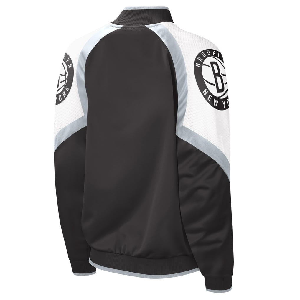 Brooklyn Nets Starter Women's Fan Girl Satin Raglan Full-Zip Jacket - Black/Silver