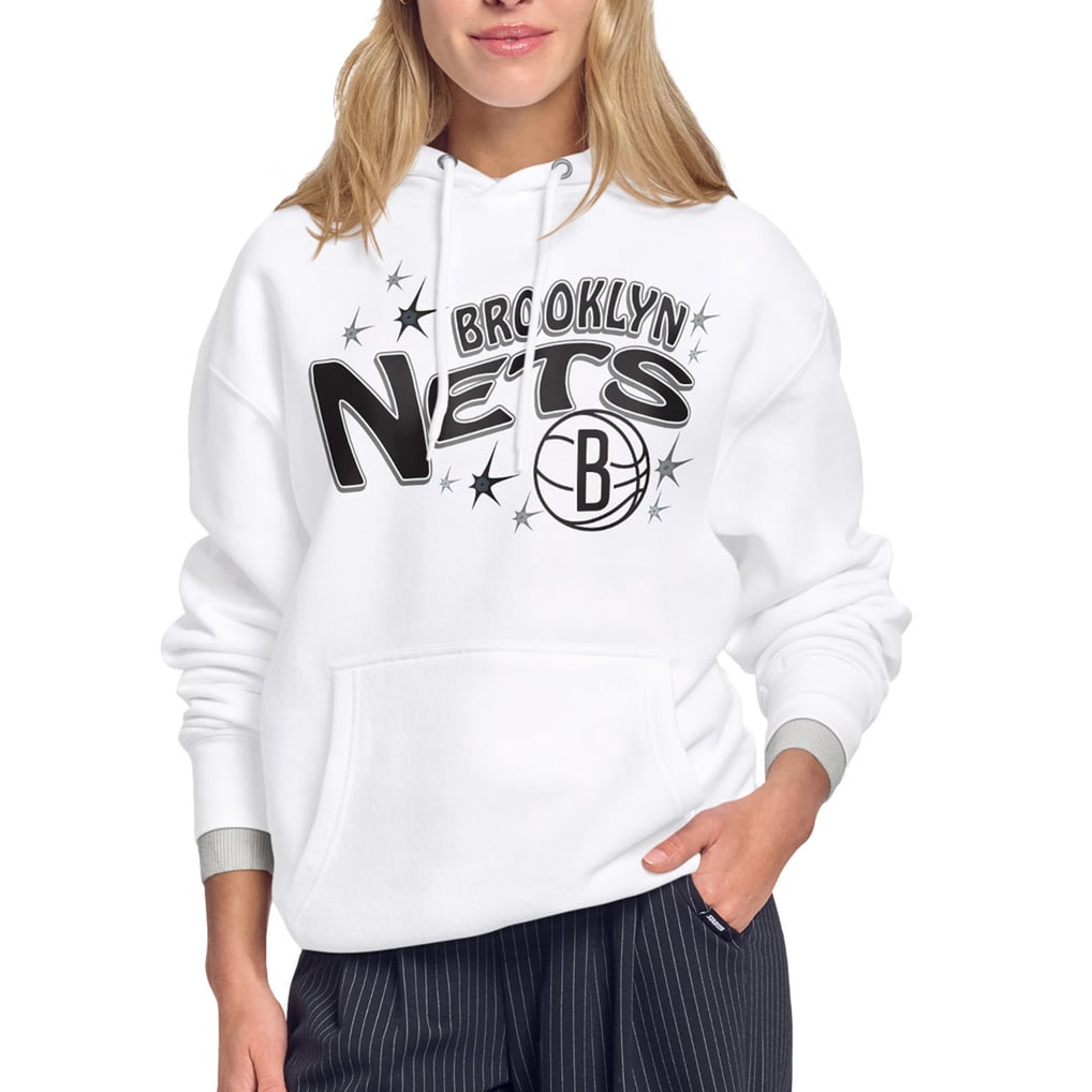 Brooklyn Nets Starter Women's Fireworks Fleece Hoodie - White