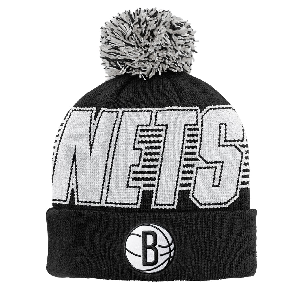 Brooklyn Nets Outerstuff Youth Cuffed Knit Hat with Pom - Black
