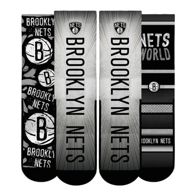  Brooklyn Nets Rock Em Youth Fan Favorites Three-Pack Crew Socks Set - Black