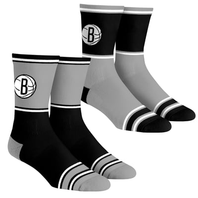  Brooklyn Nets Rock Em Youth 2-Pack Color Block Crew Socks Set