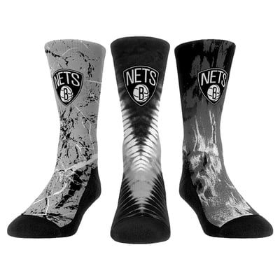  Brooklyn Nets Rock Em Youth Three-Pack Crew Socks Set - 