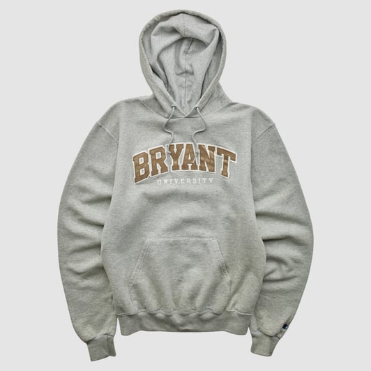 Bryant Bulldogs Champion 2000s Hooded Pullover Sweatshirt - Gray - XS by Fanatics Real Vintage