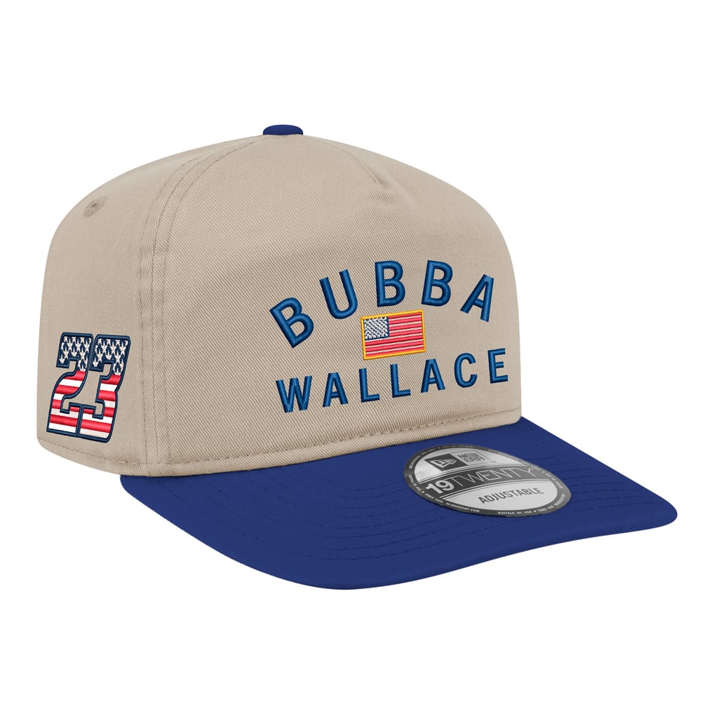  Bubba Wallace New Era Flag 19TWENTY Adjustable Hat - Khaki/Royal