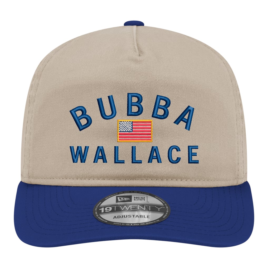  Bubba Wallace New Era Flag 19TWENTY Adjustable Hat - Khaki/Royal