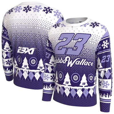 Bubba Wallace ProSphere Driver Holiday Sweater - White