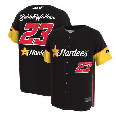 Bubba Wallace ProSphere Youth Hardee's Baseball Jersey - Black