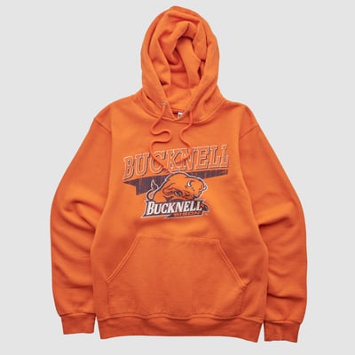 Bucknell Bison Jerzees 2010s Hooded Pullover Sweatshirt - Orange - XS by Fanatics Real Vintage
