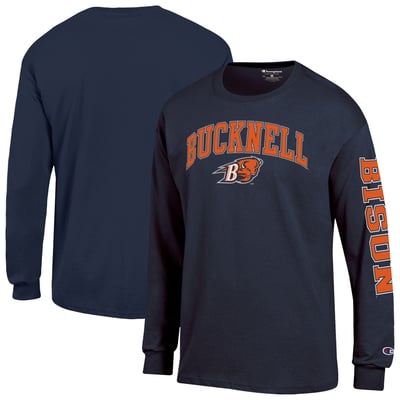 Bucknell Bison Champion Arch Logo Long Sleeve T-Shirt - Navy