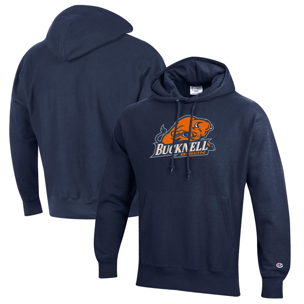 Bucknell Bison Champion Reverse Weave Fleece Pullover Hoodie - Navy