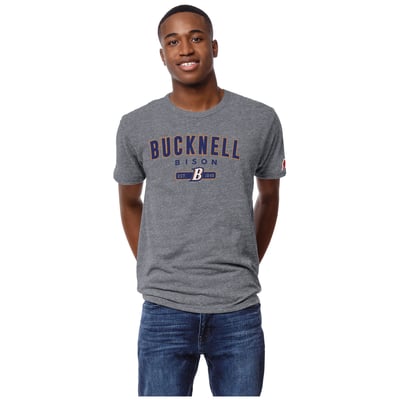 Bucknell Bison League Collegiate Wear Victory Falls Tri-Blend T-Shirt - Heather Gray