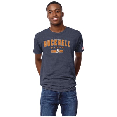 Bucknell Bison League Collegiate Wear Victory Falls Tri-Blend T-Shirt - Heather Navy