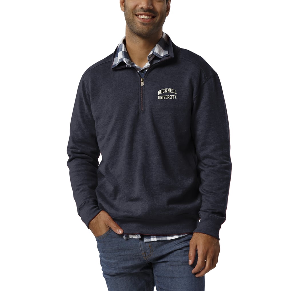 Bucknell Bison League Collegiate Wear Heritage Quarter-Zip Pullover Jacket - Heathered Navy