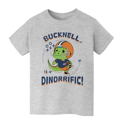 Bucknell Bison Vive La Fete Youth Dinorrific T-Shirt - Gray