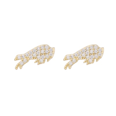  Buffalo Bills LUV AJ  Pave Logo Stud Earrings - Gold