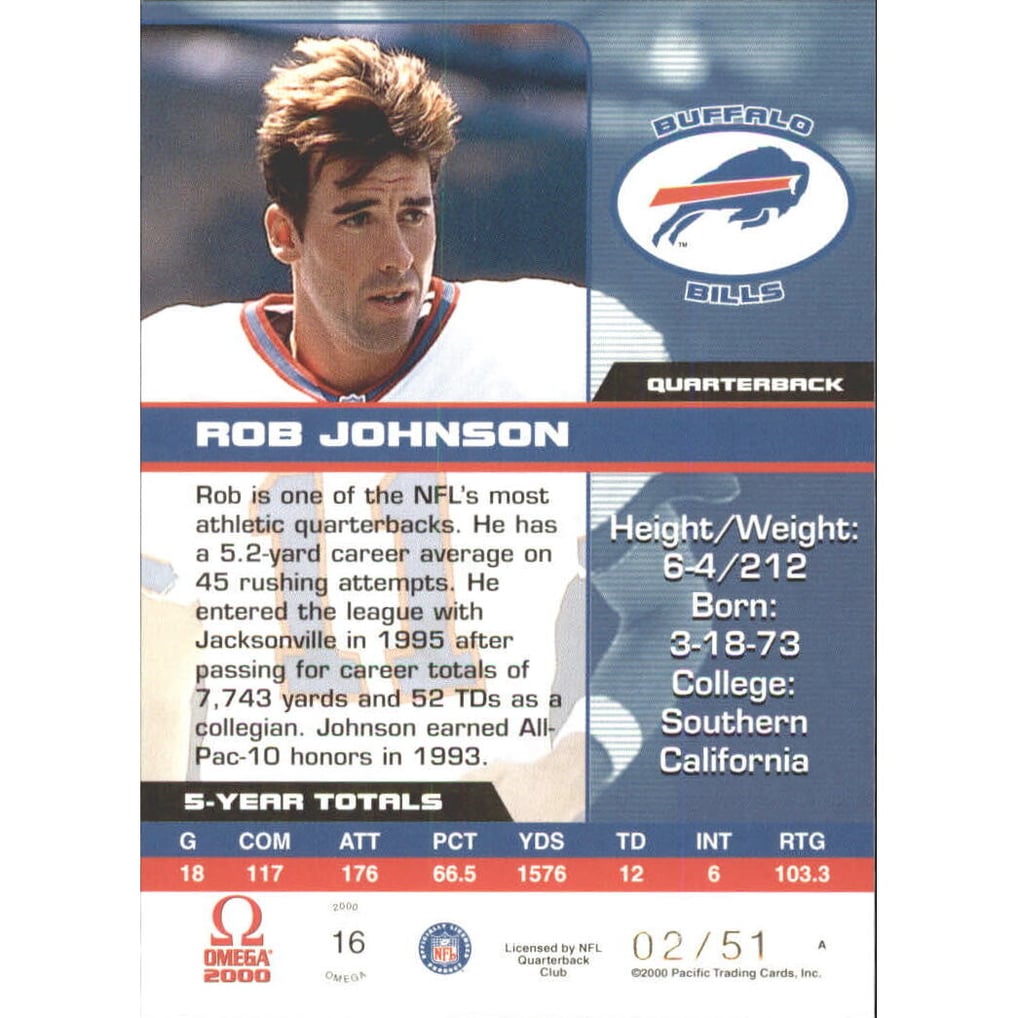 2000 Pacific Omega Copper #16 Rob Johnson