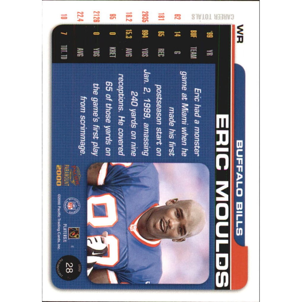 2000 Paramount Platinum Blue #28 Eric Moulds