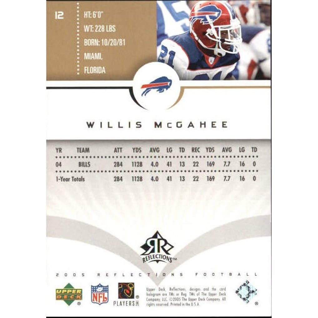 2005 Reflections Gold #12 Willis McGahee