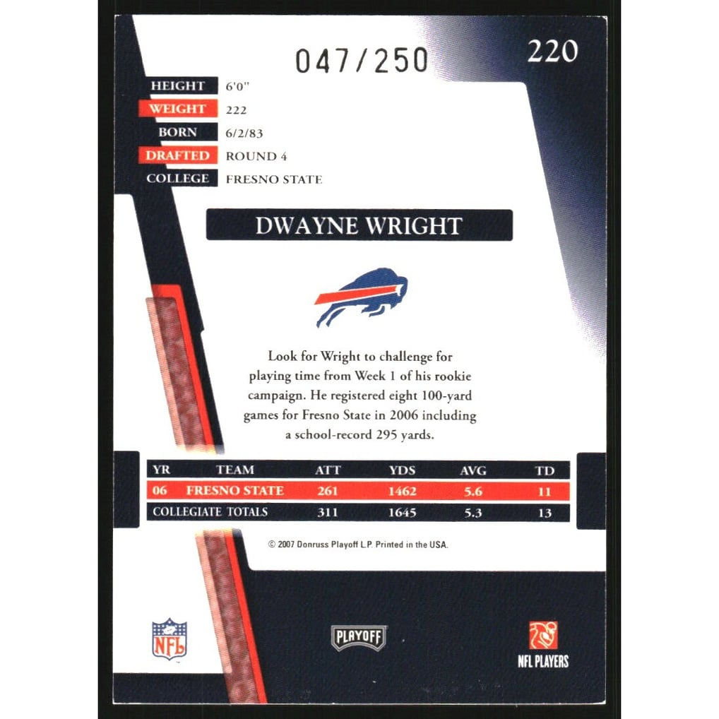 2007 Absolute Memorabilia Spectrum Blue Retail #220 Dwayne Wright