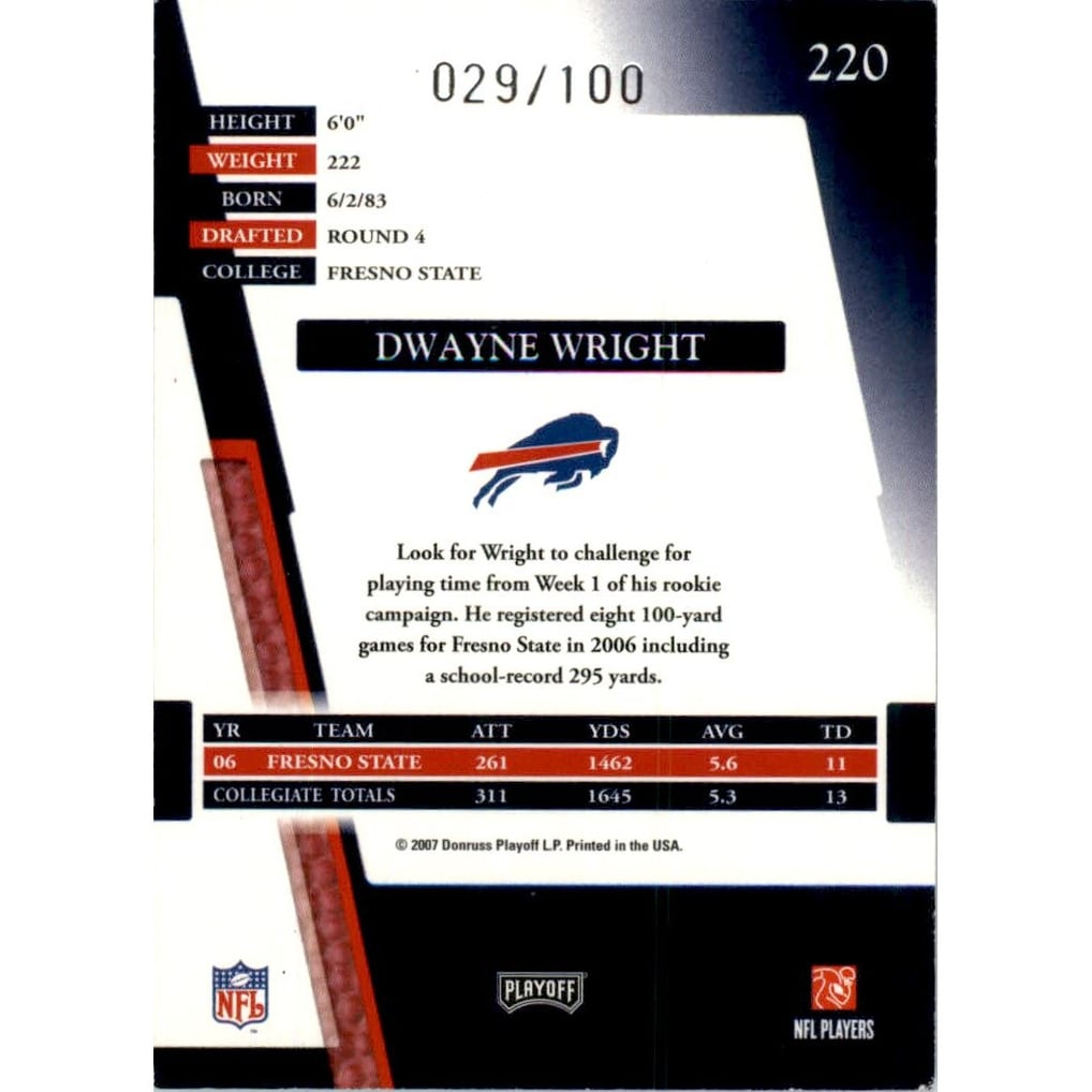 2007 Absolute Memorabilia Spectrum Silver #220 Dwayne Wright