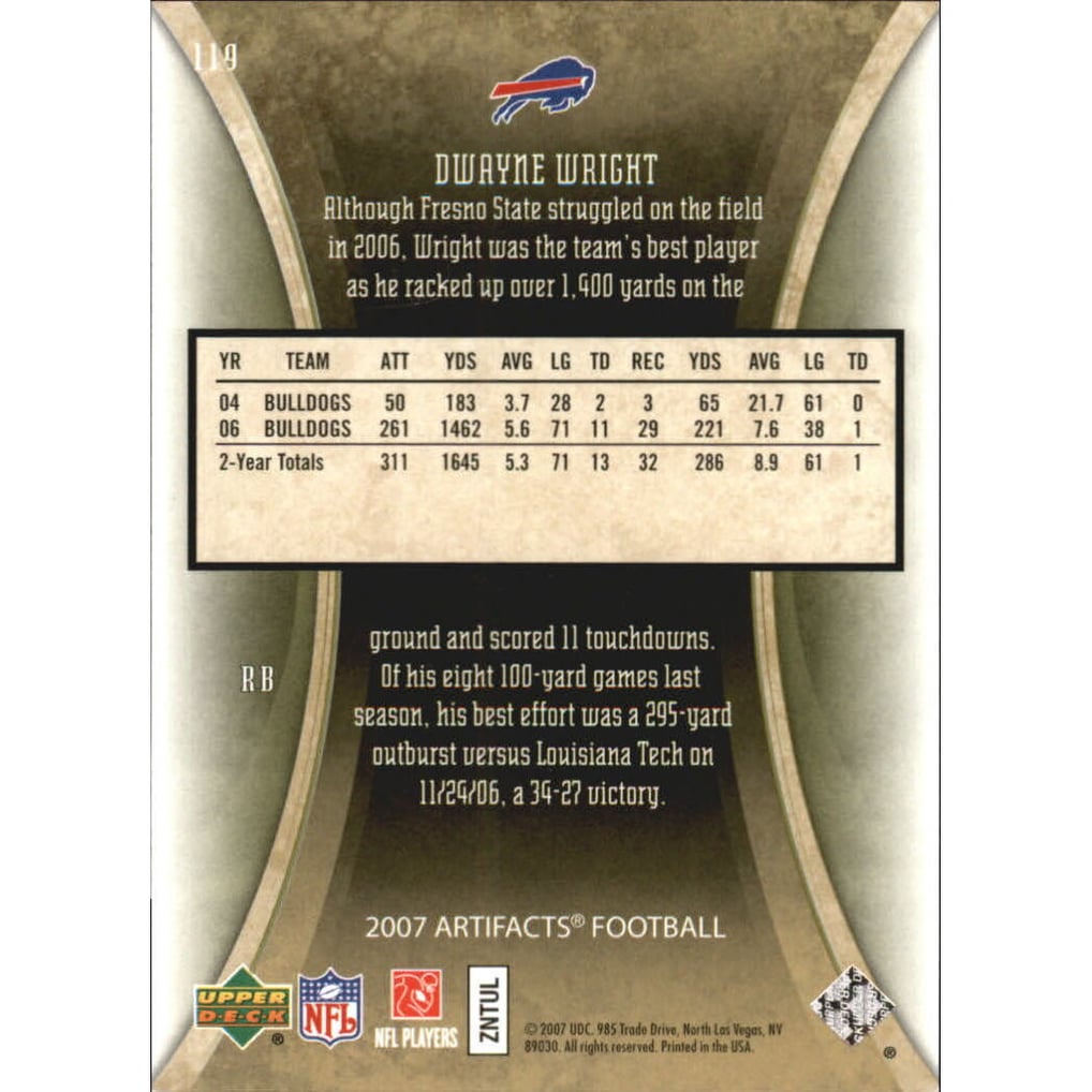 2007 Artifacts Green #119 Dwayne Wright