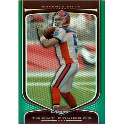2009 Bowman Chrome Green Refractors #17 Trent Edwards