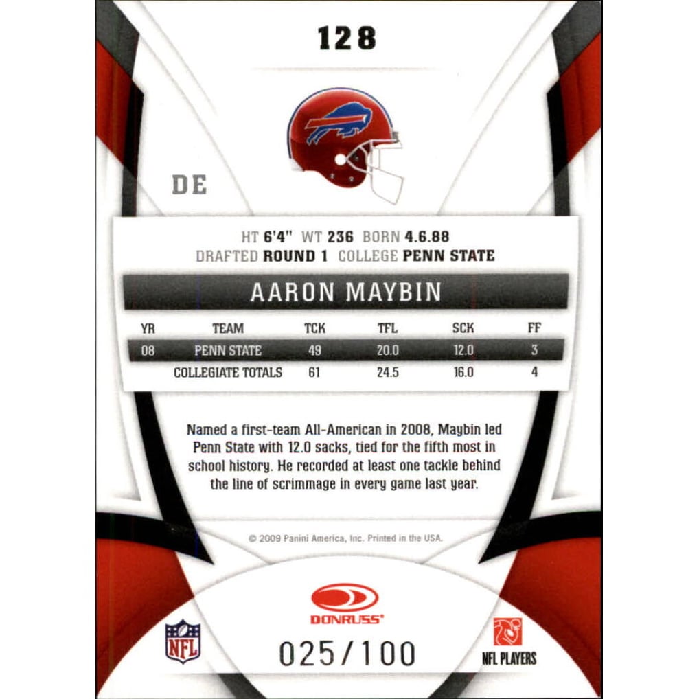 2009 Certified Mirror Blue #128 Aaron Maybin
