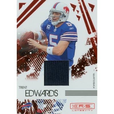 2009 Donruss Rookies and Stars Longevity Materials Ruby #12 Trent Edwards/299