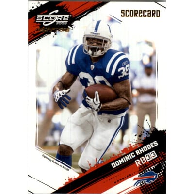 2009 Score Inscriptions Scorecard #125 Dominic Rhodes