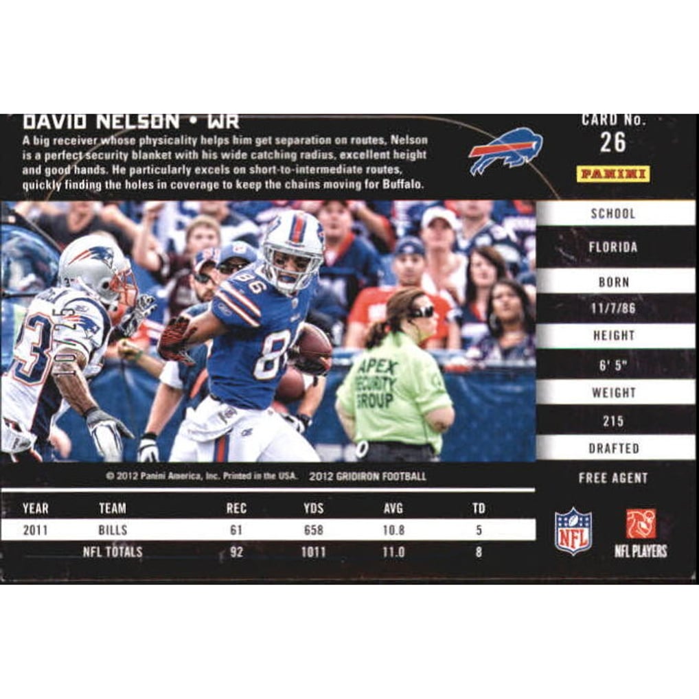 2012 Gridiron Platinum O's #26 David Nelson
