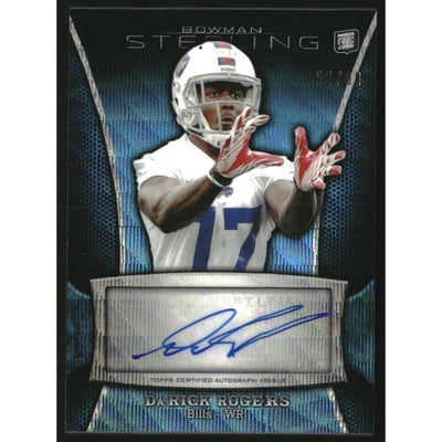 2013 Bowman Sterling Autographs Blue Wave Refractors #BSADRO Da'Rick Rogers