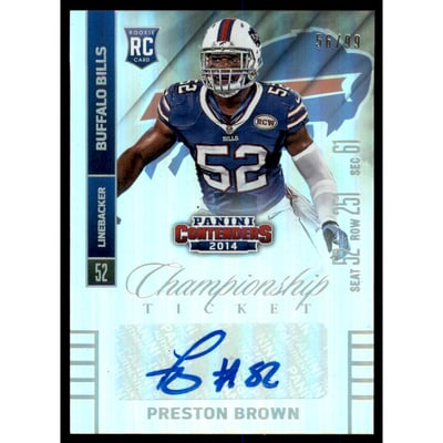 2014 Panini Contenders Championship Ticket #165B Preston Brown AU