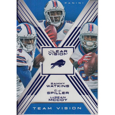 2015 Panini Clear Vision Team Vision Blue #TV3 C.J. Spiller/LeSean McCoy/Sammy Watkins