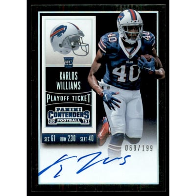 2015 Panini Contenders Playoff Ticket #222A Karlos Williams AU/199