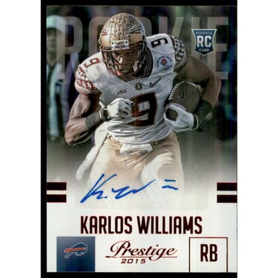 2015 Prestige Rookie Autographs Red #255 Karlos Williams